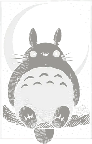 Totoro Moonlight Illustration PNG image
