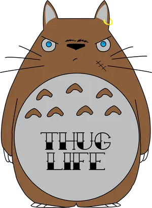 Totoro Thug Life Parody PNG image