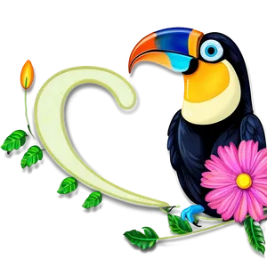 Toucan With Flowers Png 13 PNG image