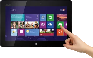 Touchscreen Tablet Interaction PNG image