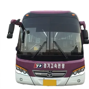 Tour Bus Front View Korean Text PNG image