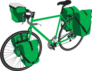 Touring Bicycle With Panniers.png PNG image