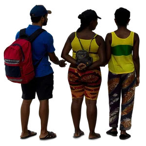 Tourists Standing Together PNG Onu PNG