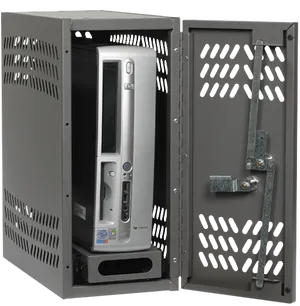 Tower Computerin Locking Cabinet PNG image