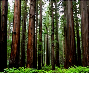 Towering Redwood Forest Photo PNG Npu