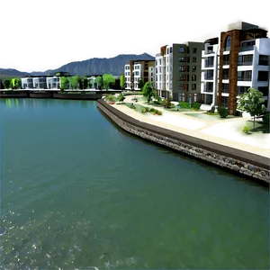 Town Riverfront View Png Vno57 PNG image