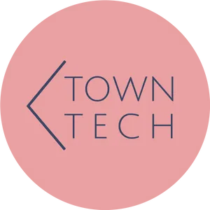 Town Tech Pink Circle Logo PNG