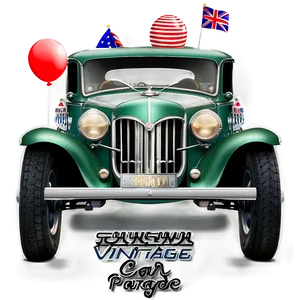 Town Vintage Car Parade PNG Rrt PNG