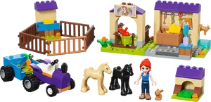 Toy Farm Playsetwith Foalsand Figures PNG image
