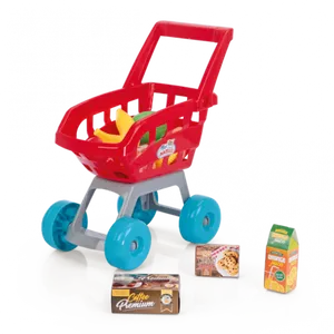 Toy Shopping Cartwith Groceries PNG image