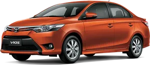 Toyota Vios Orange Side View PNG image