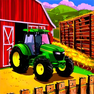 Tractor In Barn Png Fcw25 PNG image