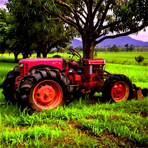 Tractor In Orchard Png Rlh PNG image