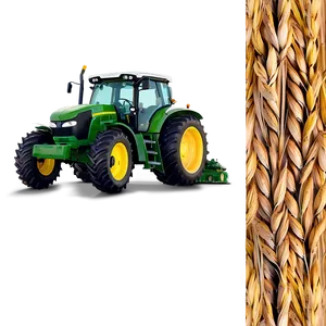 Tractor In Wheat Field Png Pbc PNG image