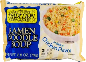 Tradition Ramen Noodle Soup Chicken Flavor Package PNG image