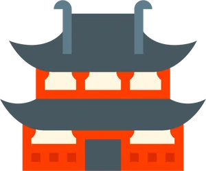 Traditional Asian Temple Illustration PNG