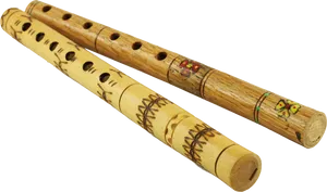 Traditional Bansuri Flutes PNG image