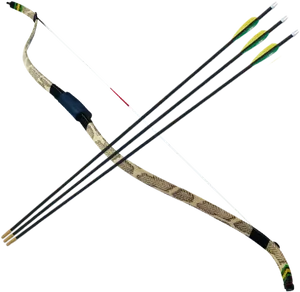 Traditional Bowand Arrowson Black Background PNG image