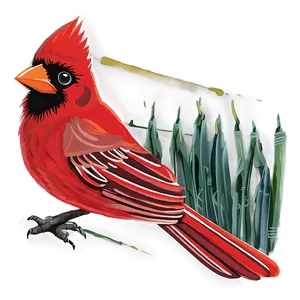 Traditional Cardinal Art Png Moe26 PNG image