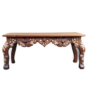 Traditional Carved Wood Table Png 05042024 PNG image