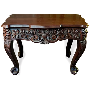 Traditional Carved Wood Table Png Opl PNG image