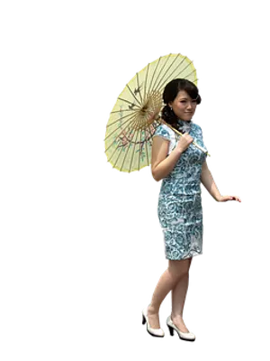 Traditional Chinese Dress Umbrella PNG