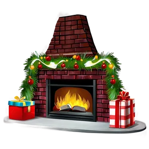 Traditional Christmas Fireplace Setup Png 06262024 PNG image