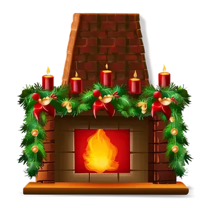 Traditional Christmas Fireplace Setup Png Vvn97 PNG image