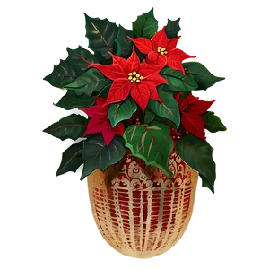 Traditional Christmas Poinsettia PNG Vxe PNG