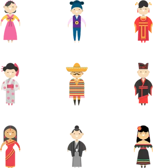 Traditional Cultural Attire Icons PNG