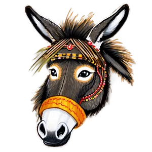 Traditional Donkey Drawing PNG Wgj4