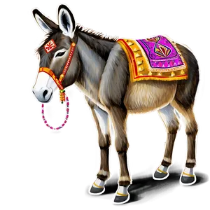 Traditional Donkey Drawing PNG Wiv95