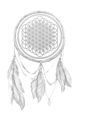 Traditional Dreamcatcher Illustration PNG image