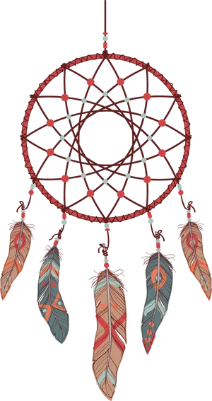 Traditional Dreamcatcher Illustration PNG image