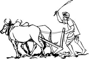 Traditional Farming Plowing Illustration PNG image