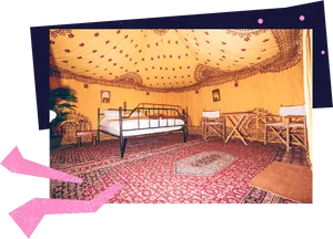 Traditional Festival Tent Interior PNG