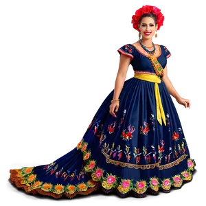 Traditional Fiesta Dress Png Tdh PNG image