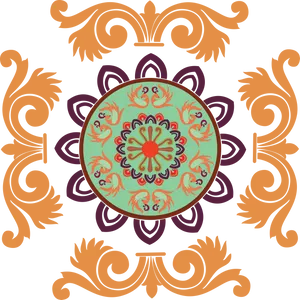 Traditional Floral Rangoli Design PNG image