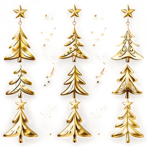 Traditional Gold Christmas Tree Styles Png 06282024 PNG image