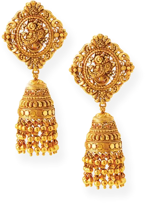 Traditional Gold Jhumka Earrings