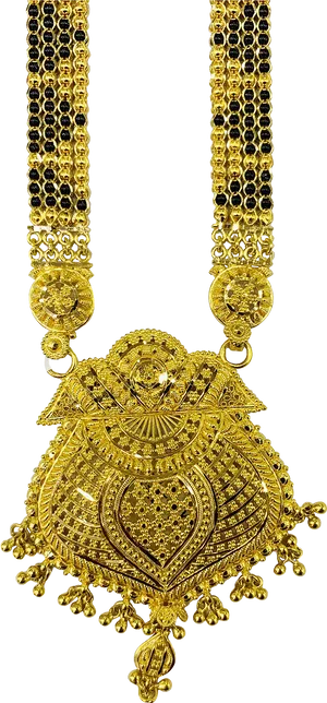 Traditional Gold Mangalsutra Design PNG image