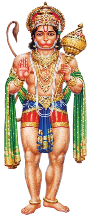 Traditional Hanuman Artwork PNG image