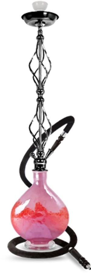 Traditional Hookahwith Pink Vase PNG image