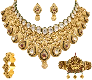 Traditional Imitation Jewellery Set PNG image