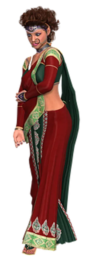 Traditional Indian Attire3 D Model