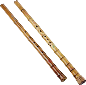 Traditional Indian Bansuri Flutes PNG image