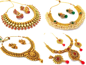 Traditional Indian Jewellery Collection PNG image