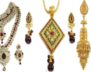 Traditional Indian Jewelry Set PNG image