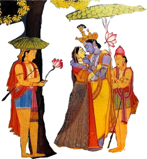 Traditional_ Indian_ Mythological_ Artwork PNG image