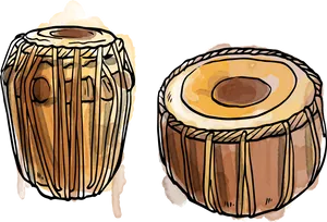 Traditional Indian Tabla Drums Illustration PNG image